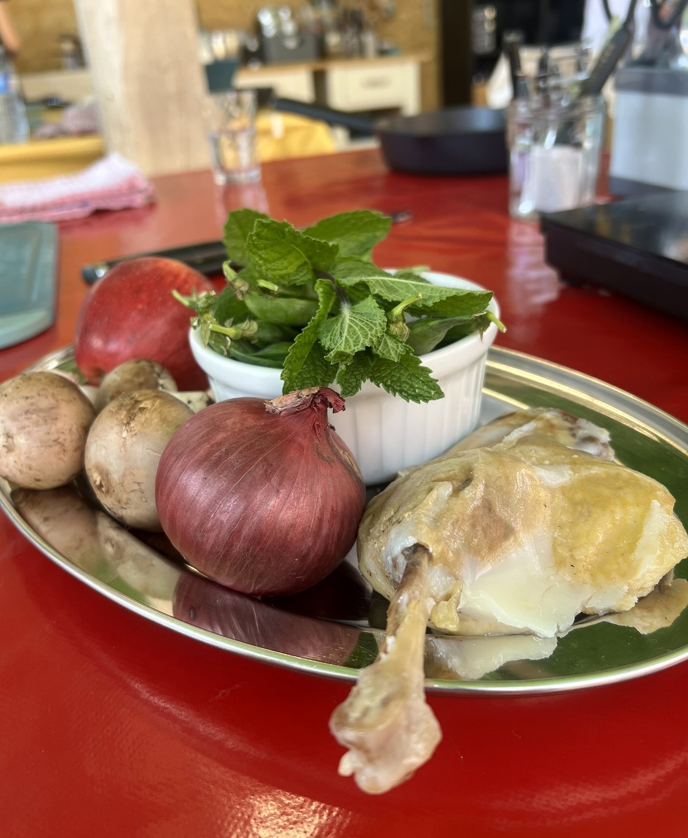 Ingrediënten tijdens de cooking class